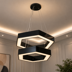 دلايه LED مودرن سداسية – أسود